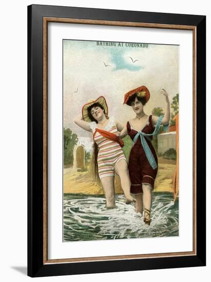 Old Time Bathing Beauties, Coronado, California-null-Framed Art Print