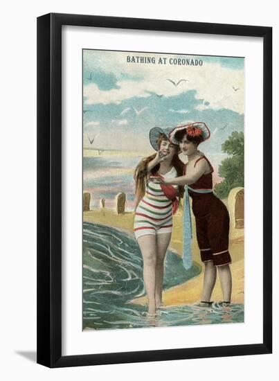 Old Time Bathing Beauties, Coronado, California-null-Framed Art Print