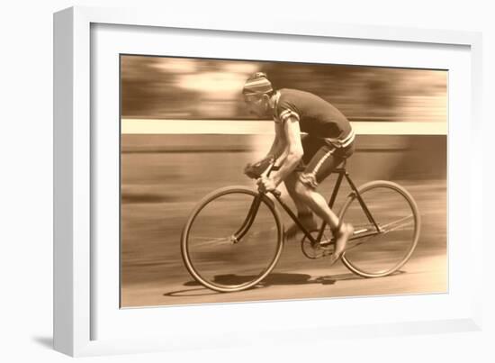 Old Time Bicycle Racer-null-Framed Art Print