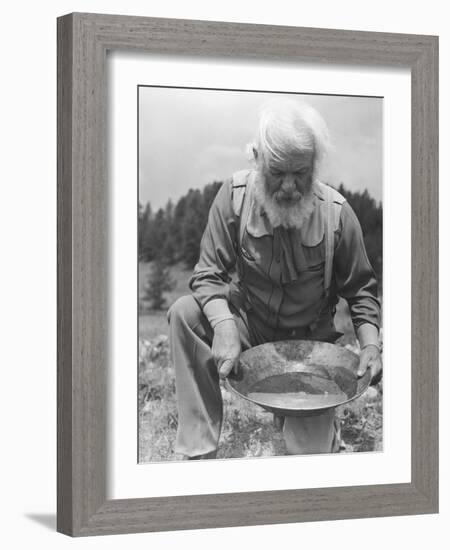 Old-Time Gold Prospector with Pan in Hands-Philip Gendreau-Framed Photographic Print