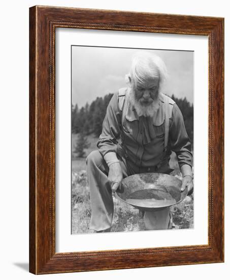 Old-Time Gold Prospector with Pan in Hands-Philip Gendreau-Framed Photographic Print