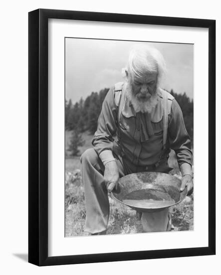 Old-Time Gold Prospector with Pan in Hands-Philip Gendreau-Framed Photographic Print