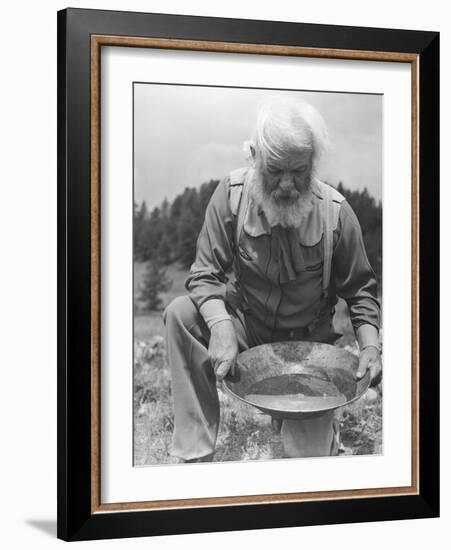 Old-Time Gold Prospector with Pan in Hands-Philip Gendreau-Framed Photographic Print