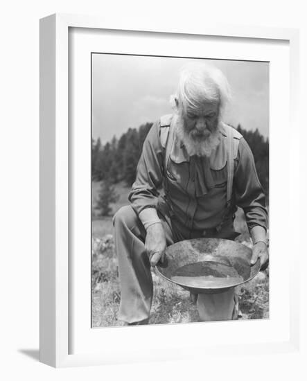 Old-Time Gold Prospector with Pan in Hands-Philip Gendreau-Framed Photographic Print