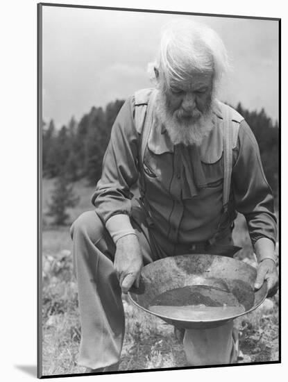 Old-Time Gold Prospector with Pan in Hands-Philip Gendreau-Mounted Photographic Print