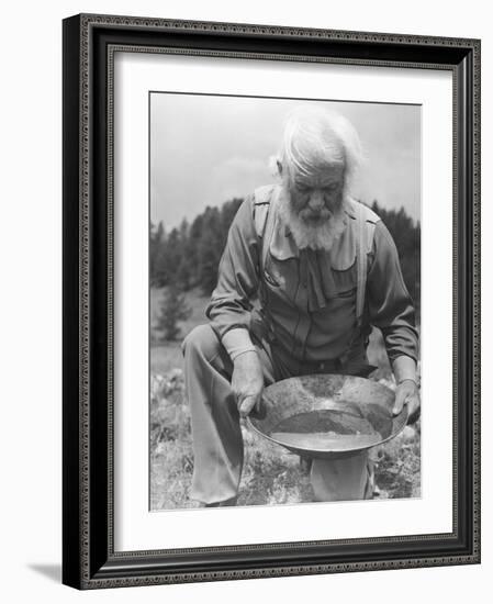 Old-Time Gold Prospector with Pan in Hands-Philip Gendreau-Framed Photographic Print