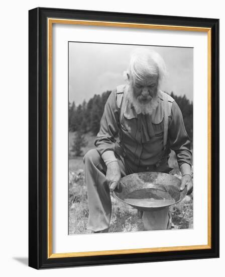 Old-Time Gold Prospector with Pan in Hands-Philip Gendreau-Framed Photographic Print