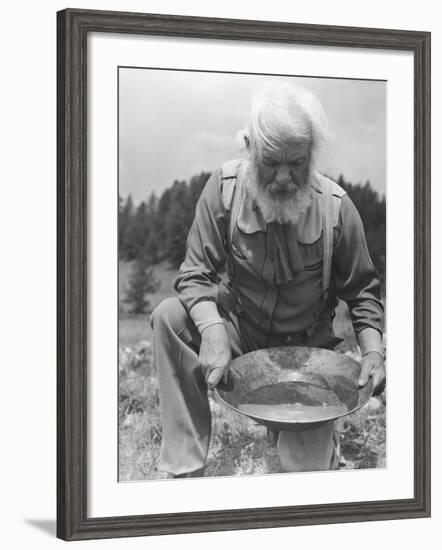 Old-Time Gold Prospector with Pan in Hands-Philip Gendreau-Framed Photographic Print