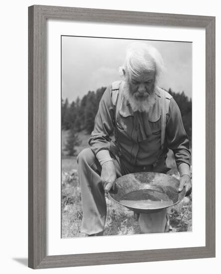 Old-Time Gold Prospector with Pan in Hands-Philip Gendreau-Framed Photographic Print