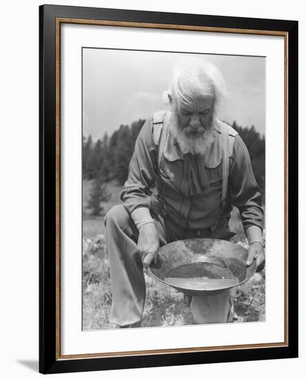 Old-Time Gold Prospector with Pan in Hands-Philip Gendreau-Framed Photographic Print