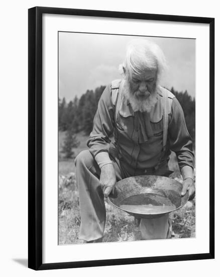 Old-Time Gold Prospector with Pan in Hands-Philip Gendreau-Framed Photographic Print