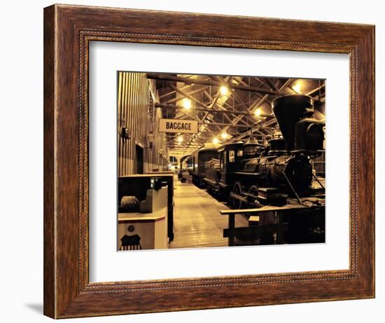 Old Time Railroad Station, Sacramento, California-George Oze-Framed Photographic Print