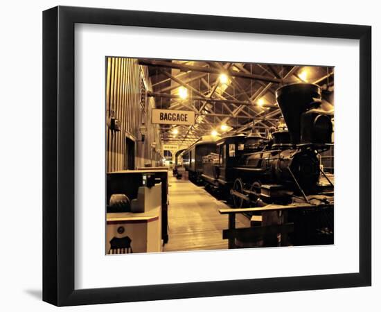 Old Time Railroad Station, Sacramento, California-George Oze-Framed Photographic Print