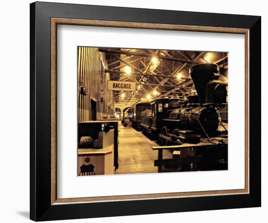 Old Time Railroad Station, Sacramento, California-George Oze-Framed Photographic Print