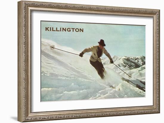 Old Time Skier, Killington-null-Framed Art Print