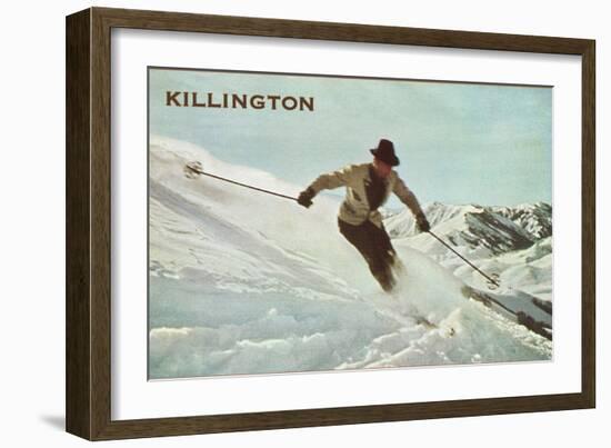 Old Time Skier, Killington-null-Framed Art Print