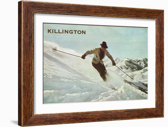 Old Time Skier, Killington-null-Framed Art Print