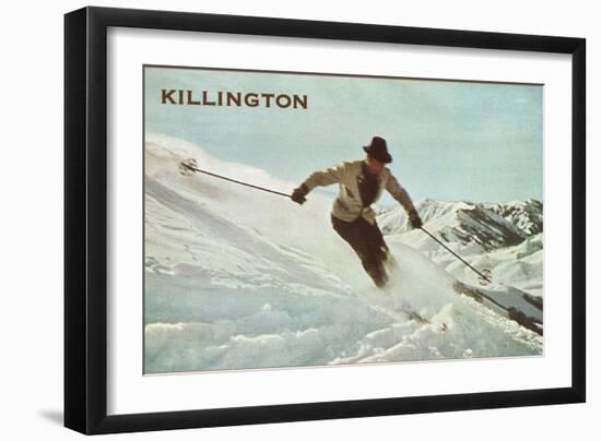 Old Time Skier, Killington-null-Framed Art Print