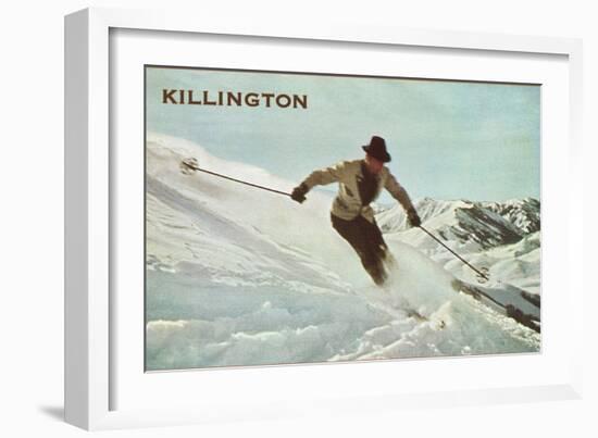 Old Time Skier, Killington-null-Framed Art Print