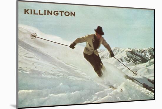 Old Time Skier, Killington-null-Mounted Art Print