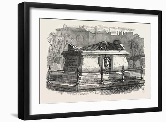 Old Tombs in Bunhill Fields Cemetery: John Bunyan's Tomb, 1869-null-Framed Giclee Print