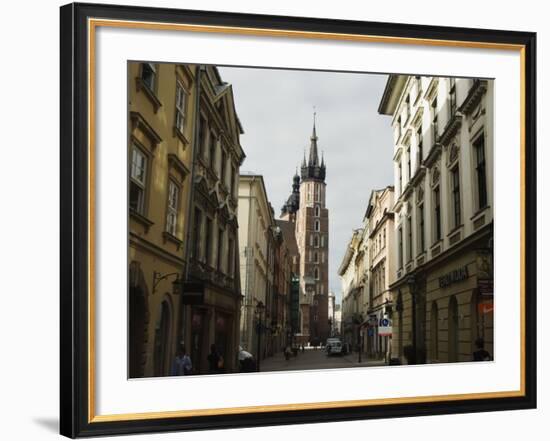 Old Town and 14th Century St. Mary's Church, Krakow (Cracow), Poland-Christian Kober-Framed Photographic Print