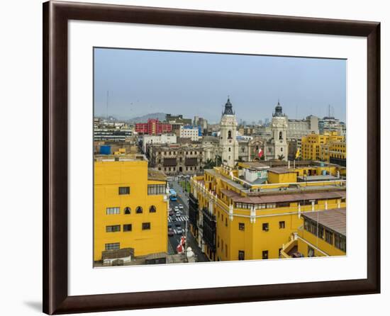 Old Town and Cathedral, elevated view, Lima, Peru, South America-Karol Kozlowski-Framed Photographic Print