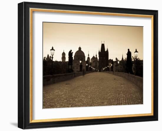 Old Town and Charles Bridge at Dawn, Prague, Czech Republic-Doug Pearson-Framed Photographic Print