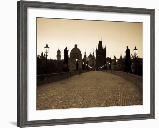 Old Town and Charles Bridge at Dawn, Prague, Czech Republic-Doug Pearson-Framed Photographic Print