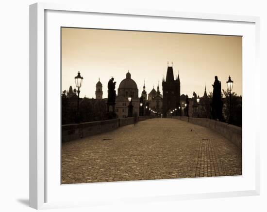 Old Town and Charles Bridge at Dawn, Prague, Czech Republic-Doug Pearson-Framed Photographic Print