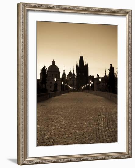 Old Town and Charles Bridge at Dawn, Prague, Czech Republic-Doug Pearson-Framed Photographic Print