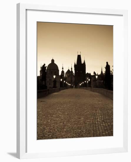 Old Town and Charles Bridge at Dawn, Prague, Czech Republic-Doug Pearson-Framed Photographic Print