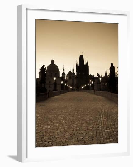 Old Town and Charles Bridge at Dawn, Prague, Czech Republic-Doug Pearson-Framed Photographic Print