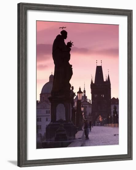 Old Town and Charles Bridge at Dawn, Prague, Czech Republic-Doug Pearson-Framed Photographic Print