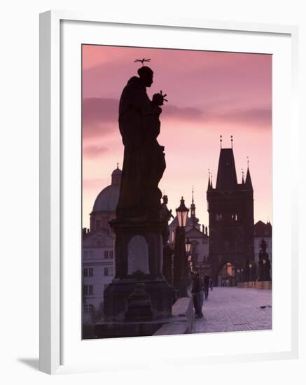 Old Town and Charles Bridge at Dawn, Prague, Czech Republic-Doug Pearson-Framed Photographic Print