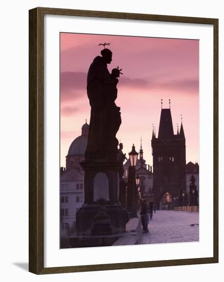 Old Town and Charles Bridge at Dawn, Prague, Czech Republic-Doug Pearson-Framed Photographic Print