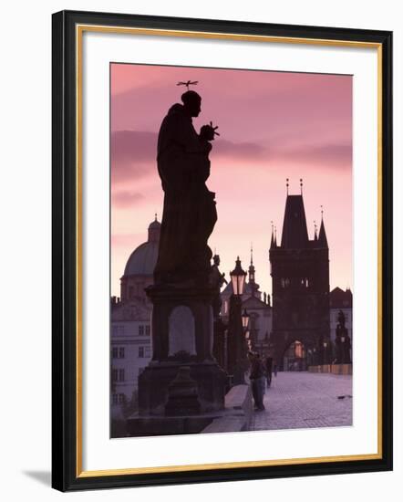 Old Town and Charles Bridge at Dawn, Prague, Czech Republic-Doug Pearson-Framed Photographic Print