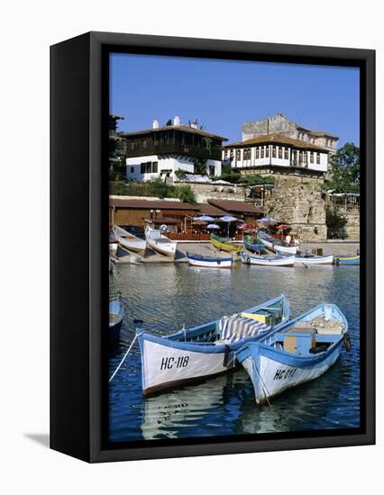 Old Town and Fishing Harbour, Nesebur (Nessebar), Black Sea Coast, Bulgaria, Europe-Stuart Black-Framed Premier Image Canvas