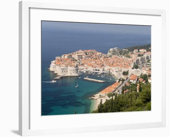Old Town and Old Port, Seen from the Hills to the Southeast, Dubrovnik, Croatia-Waltham Tony-Framed Photographic Print