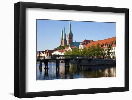 Old Town and River Trave at Lubeck, Schleswig-Holstein, Germany-Peter Adams-Framed Photographic Print