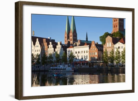 Old Town and River Trave at Lubeck, Schleswig-Holstein, Germany-Peter Adams-Framed Photographic Print