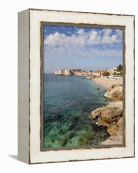 Old Town and Rocky Shoreline, Dubrovnik, Croatia, Europe-Martin Child-Framed Premier Image Canvas