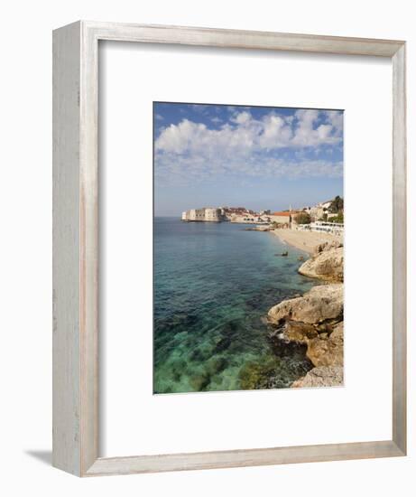 Old Town and Rocky Shoreline, Dubrovnik, Croatia, Europe-Martin Child-Framed Photographic Print