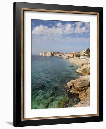 Old Town and Rocky Shoreline, Dubrovnik, Croatia, Europe-Martin Child-Framed Photographic Print