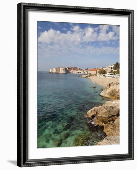 Old Town and Rocky Shoreline, Dubrovnik, Croatia, Europe-Martin Child-Framed Photographic Print