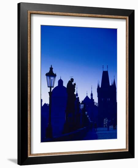 Old Town and Tower, Charles Bridge, Cent Bohemia-Walter Bibikow-Framed Photographic Print