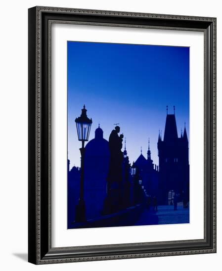 Old Town and Tower, Charles Bridge, Cent Bohemia-Walter Bibikow-Framed Photographic Print