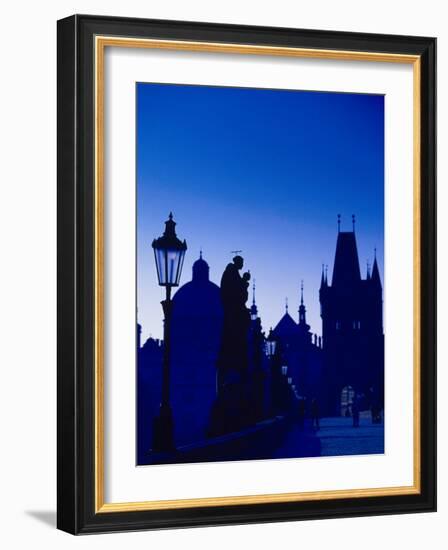 Old Town and Tower, Charles Bridge, Cent Bohemia-Walter Bibikow-Framed Photographic Print