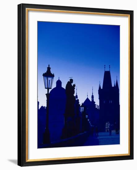 Old Town and Tower, Charles Bridge, Cent Bohemia-Walter Bibikow-Framed Photographic Print