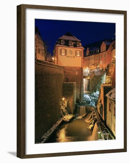 Old Town and Waterfall on River Leuk, Saarburg, Saar Valley, Rhineland-Palatinate, Germany, Europe-Hans Peter Merten-Framed Photographic Print